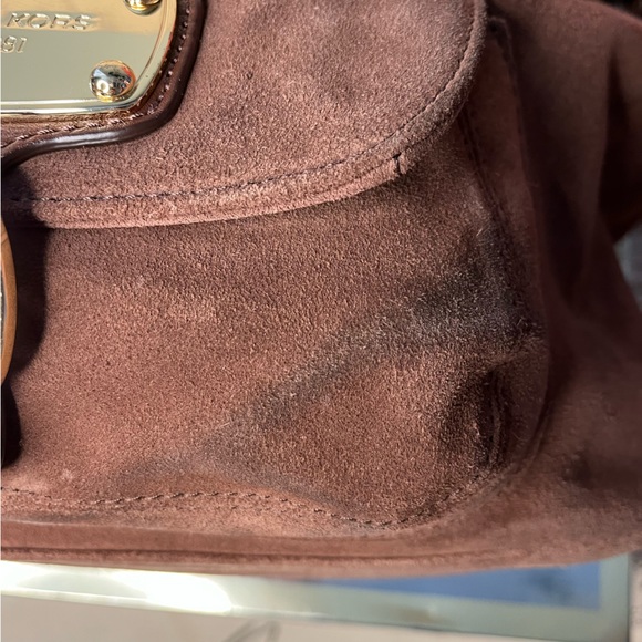 EUC Michael Kors Brown Suede Hudson Downtown Hobo Bag - Picture 7 of 11